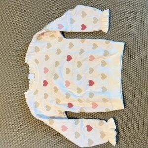 Gap sweater.  Hearts of pink and gold on white. Great condition.  Size 4.